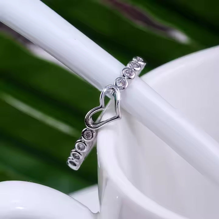 Wholesale Hollow diamond heart ring